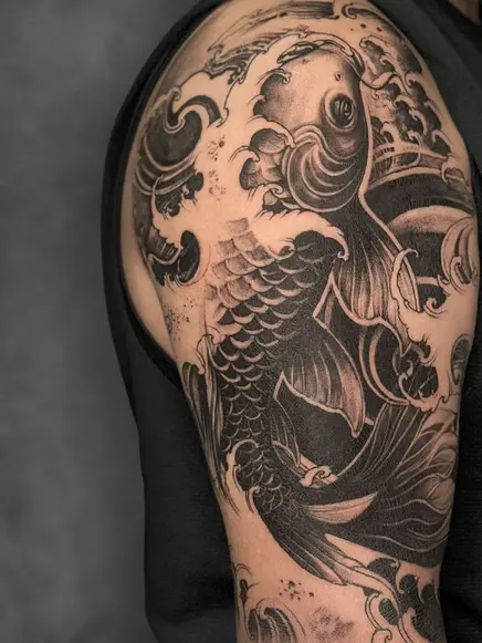 Semi Realistic Koi Fish Tattoo