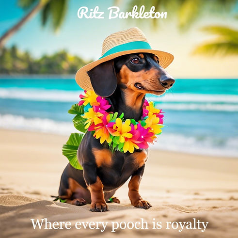 happy dachshund at the beach wearing a colorful leis and other tropical apparel_edited.jpg