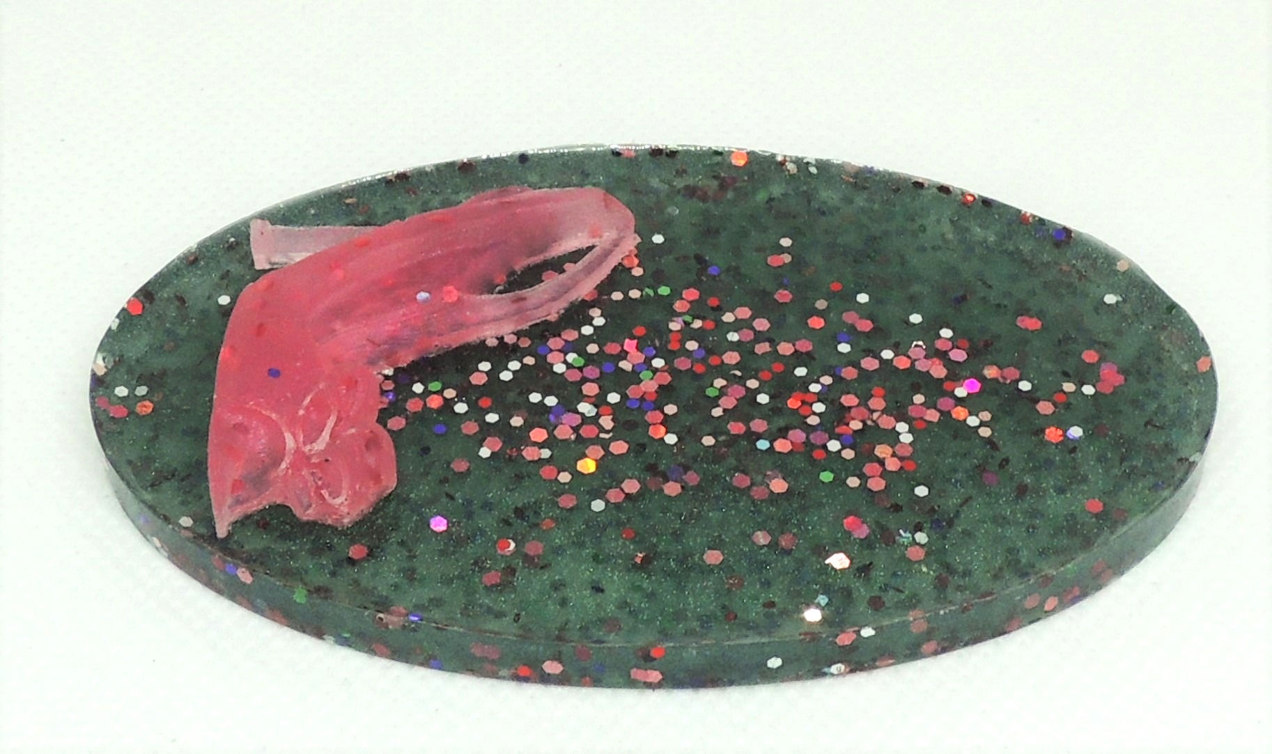 Green Slingback Bow Heel Jewelry Dish-GFDC