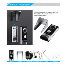 Thumbnail: Wireless Video Door Phone Bells Intercom Peehole Camera PIR IR Night Vision Wate