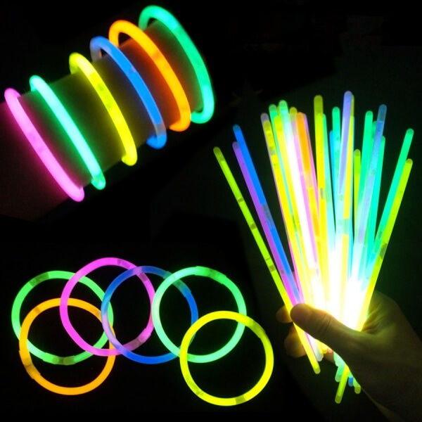8" ULTRA BRIGHT GLOW BANDS - ASSORTED COLORS (15 pcs)