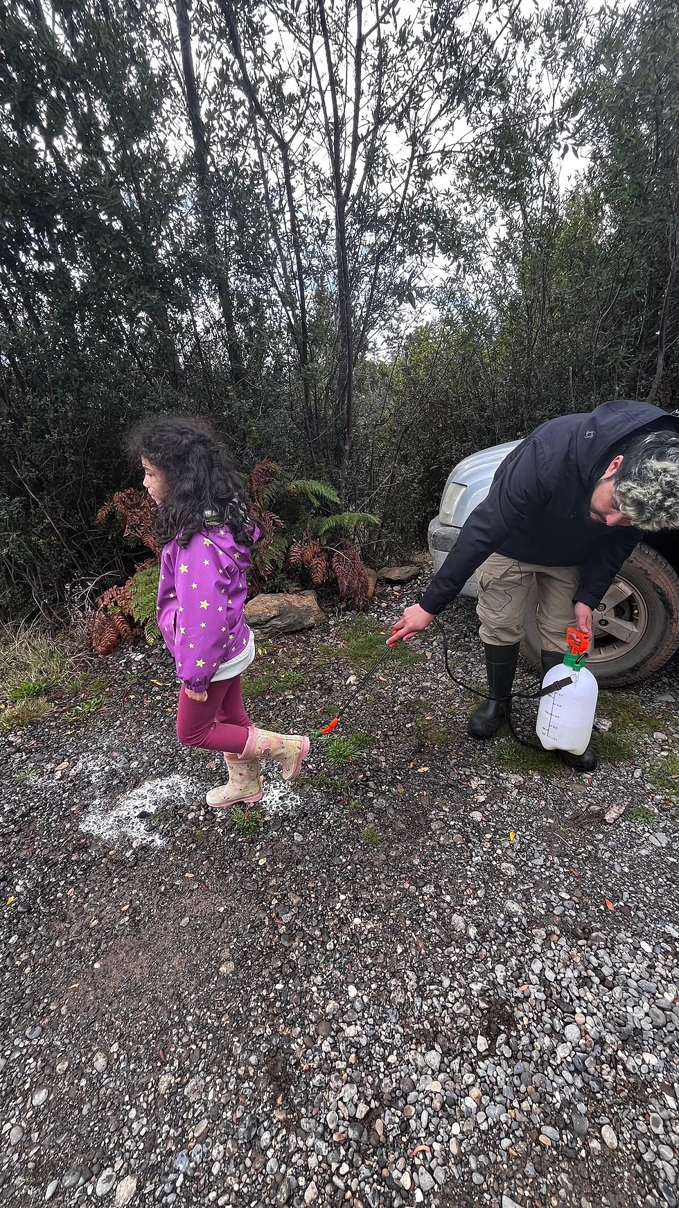 equipo ong ranita de darwin en aldea del viento