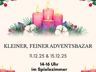Herzliche Einladung zum kleinen, feinen Adventsbazar in der Begegnungsstätte