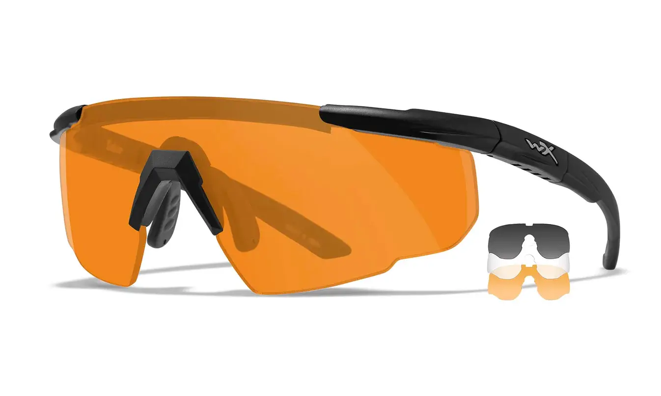 Wiley X SABER ADVANCED Grey/Clear/Light Rust Matte Black - 3 piece Lens