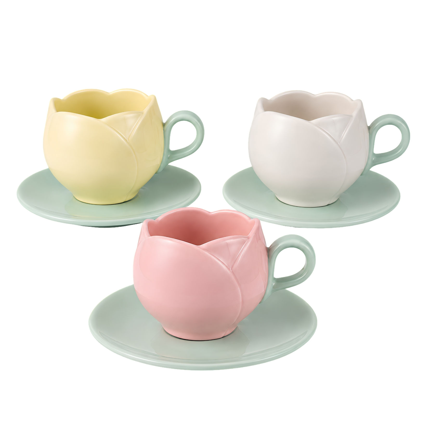 Conjunto de Xícaras Tulipa com Pires