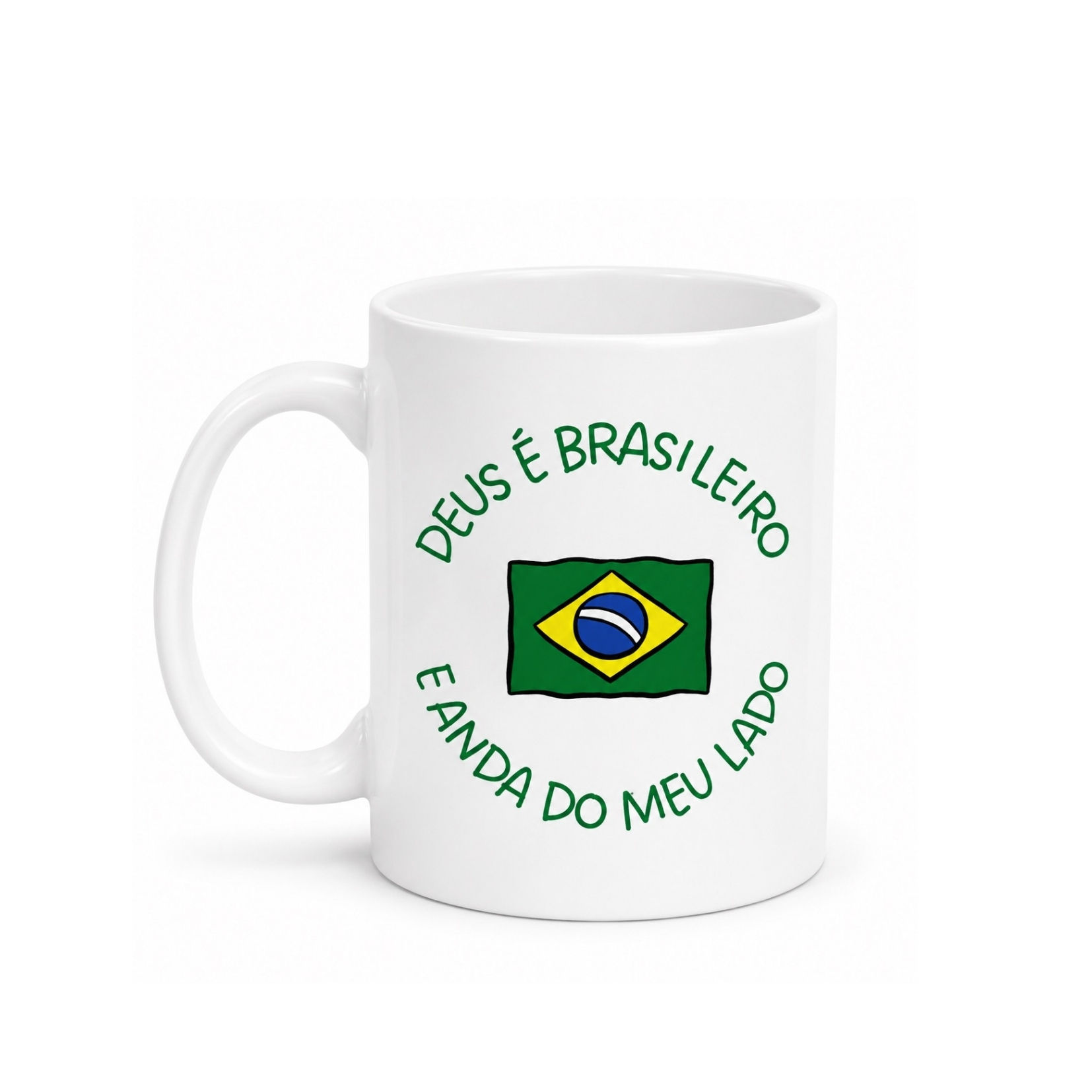 Caneca Frase "Deus é brasileiro…"