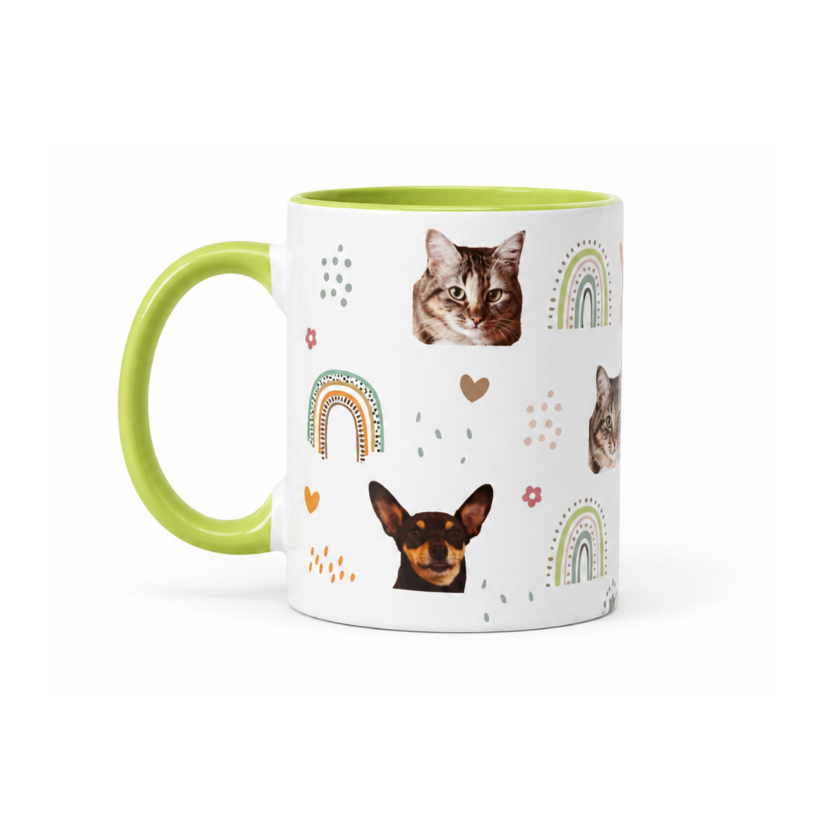 Caneca Personalizada "Foto dos seus pets - Estilo Arco-Íris"