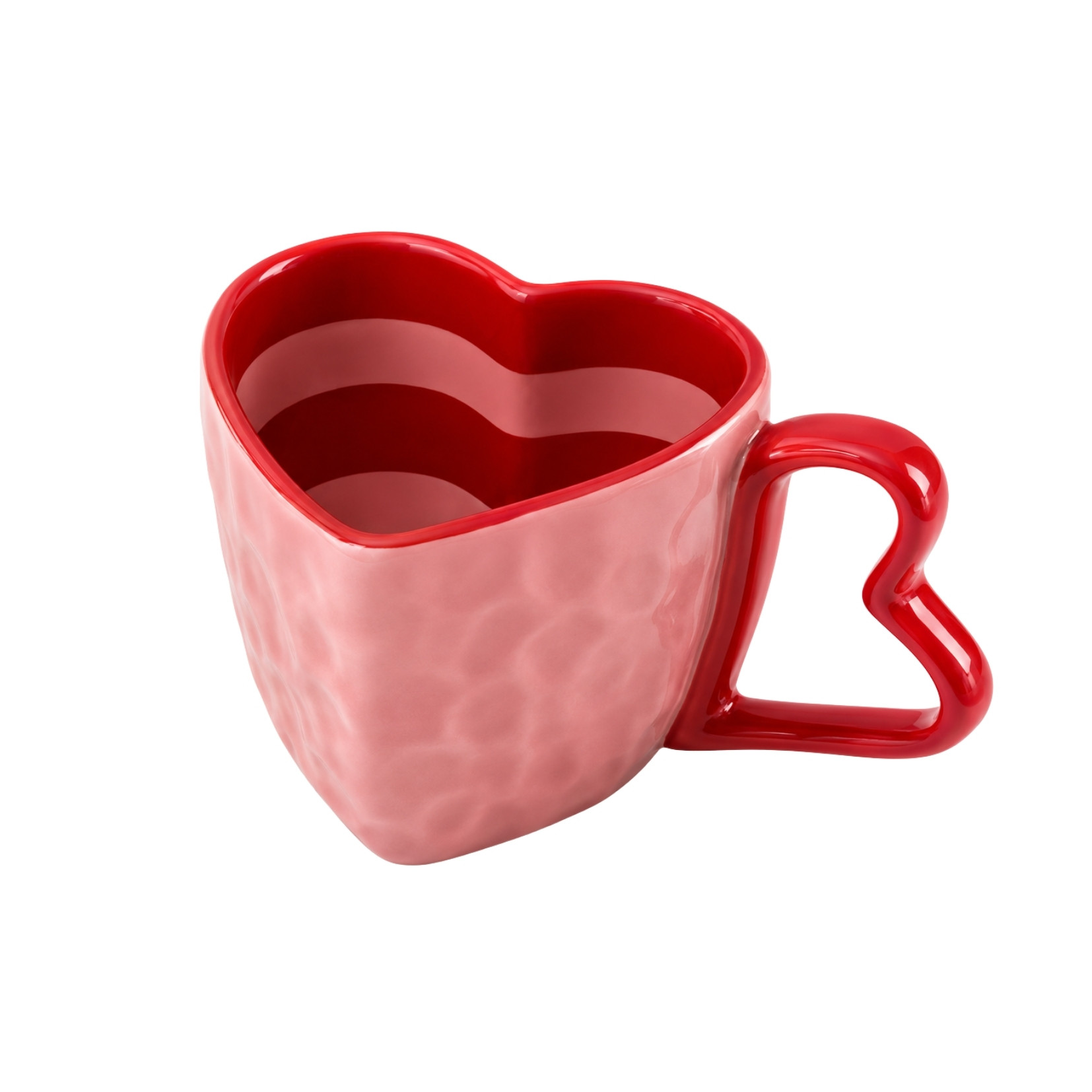 Caneca Coração Apaixonada Rosa e Vermelha