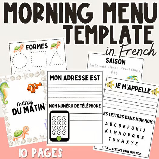 Morning Menu Routine | Menu du matin - French Daily Visual Schedule DOLLAR DEAL