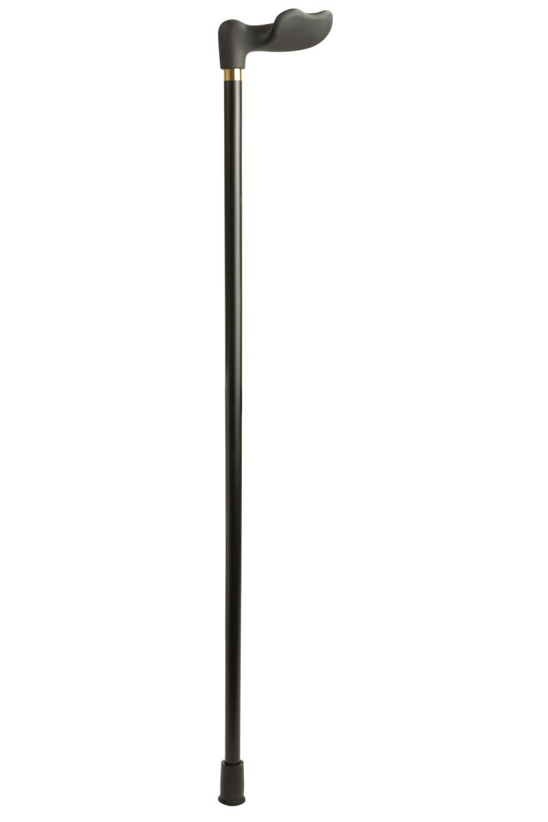 Thumbnail: ANATOMICAL BLACK SOFT TOUCH HANDLE WALKING STICK - RIGHT HANDED