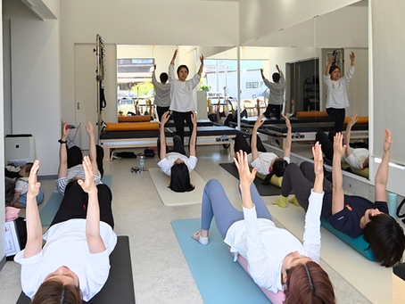 東広島のmana pilates studioで開催した産後ピラティスイベントの様子