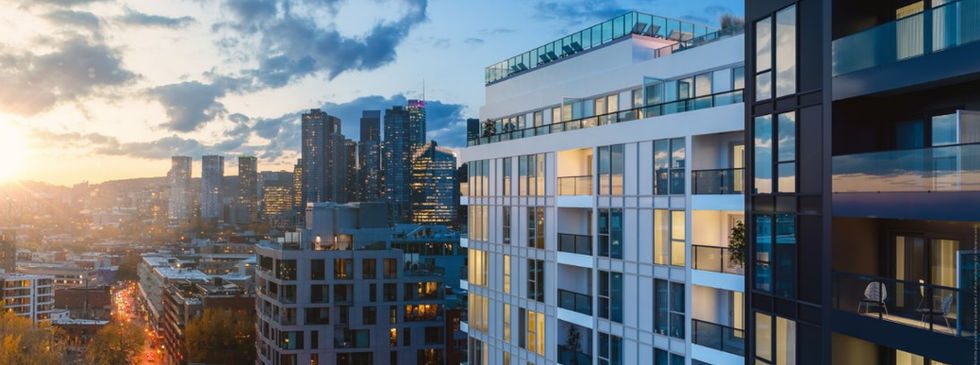 Exterior of Wellington Sur le Bassin condos in Griffintown Montreal