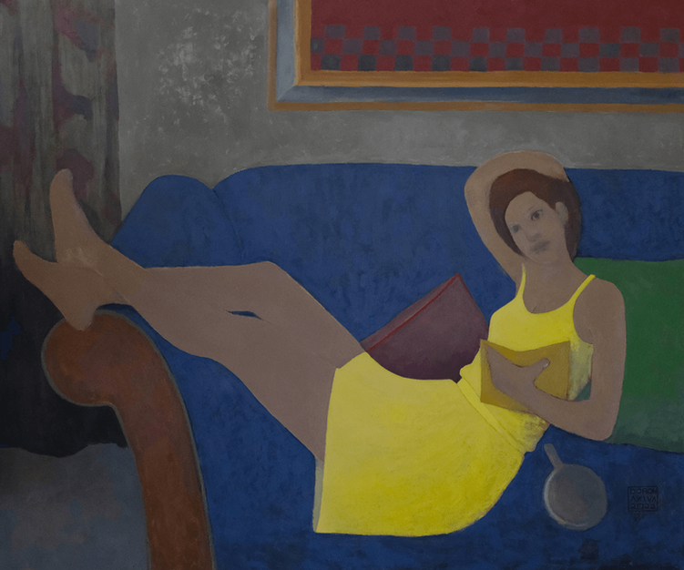 Oil painting Girl on the Couch by Doron Akiva