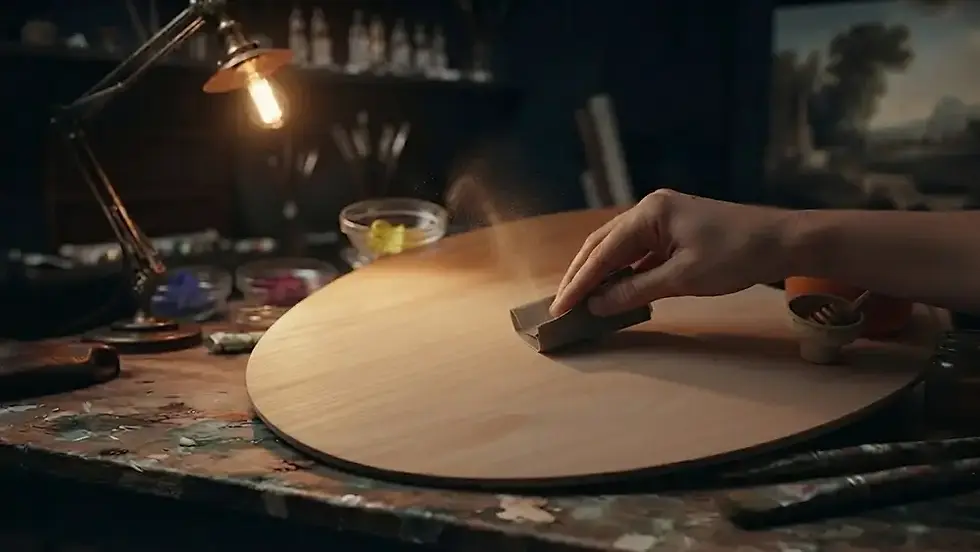 Lightly sand the wood