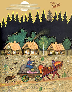 Yuri Vasnetsov. Horse and Cart. Illustration Raduga-Duga. Horse and cart.