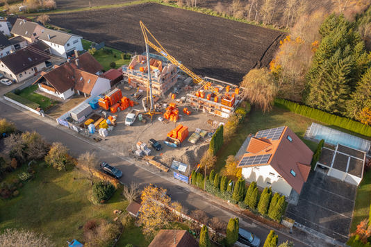 85452 Eichenried: Drohnenaufnahmen vom aktuellen Baustand