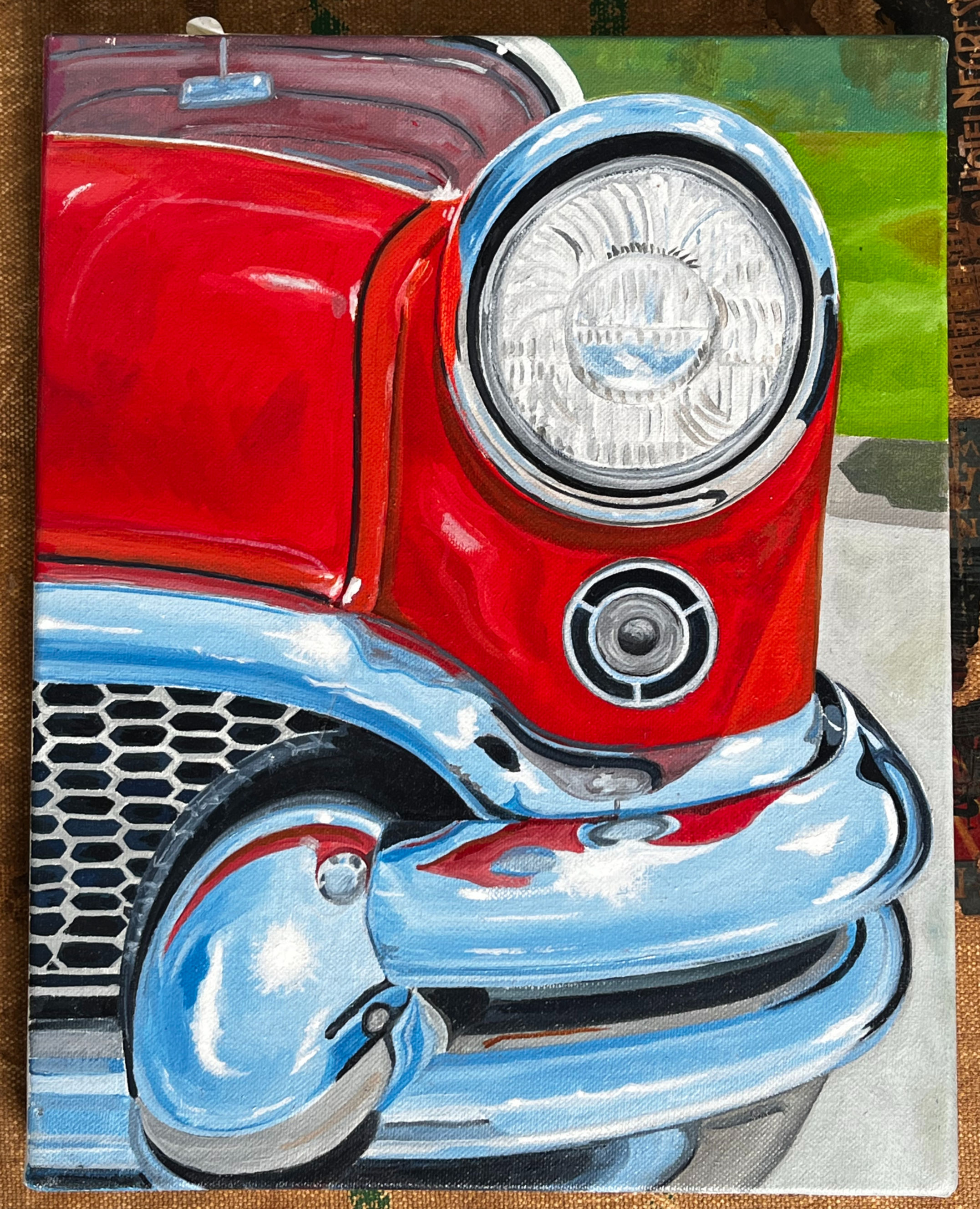Vintage Buick  (oil on canvas) approx. 10 x 12 inches