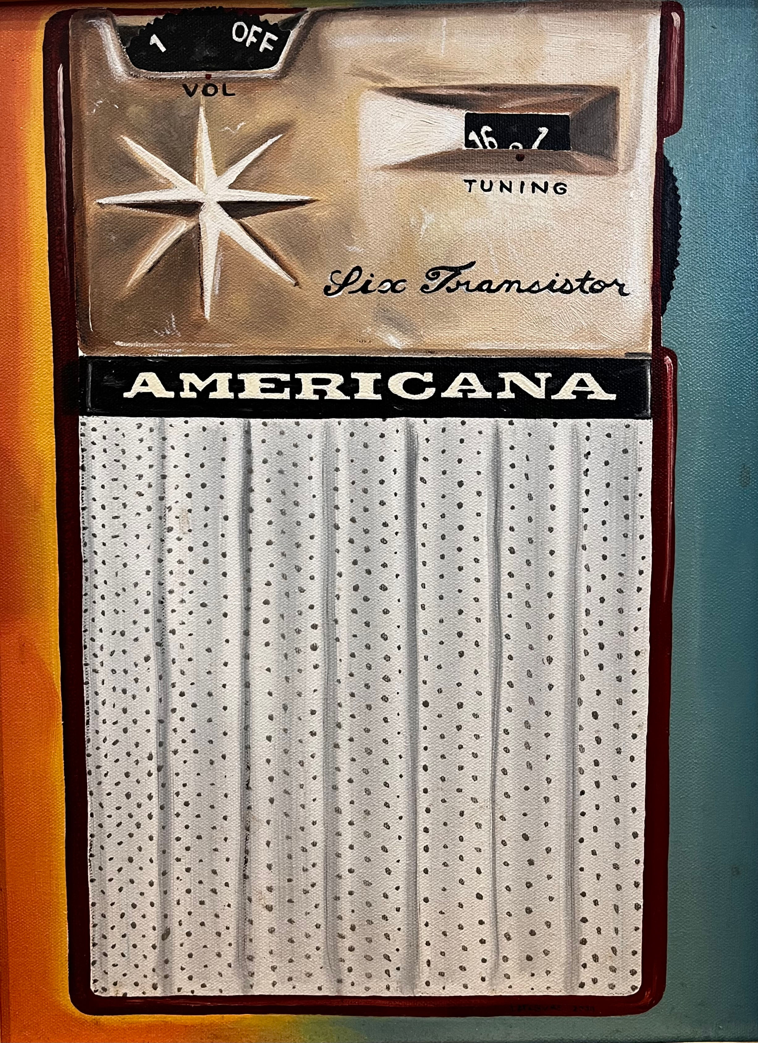 Americana Transistor Radio (oil on canvas)