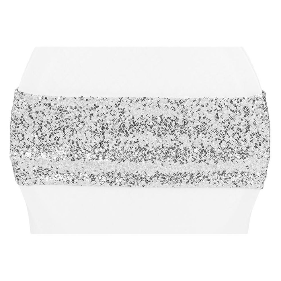 Sequin Chair Band- Silver