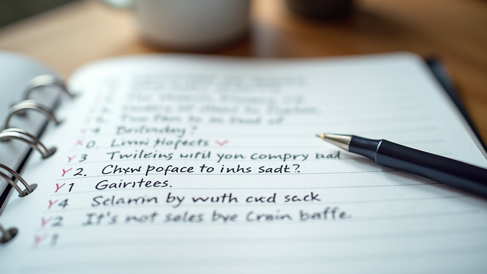 Close-up view of a planner with daily tasks and motivational quotes