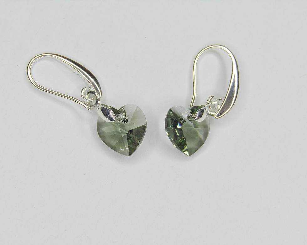 Miniatura: Aros Cristal Corazón Gris