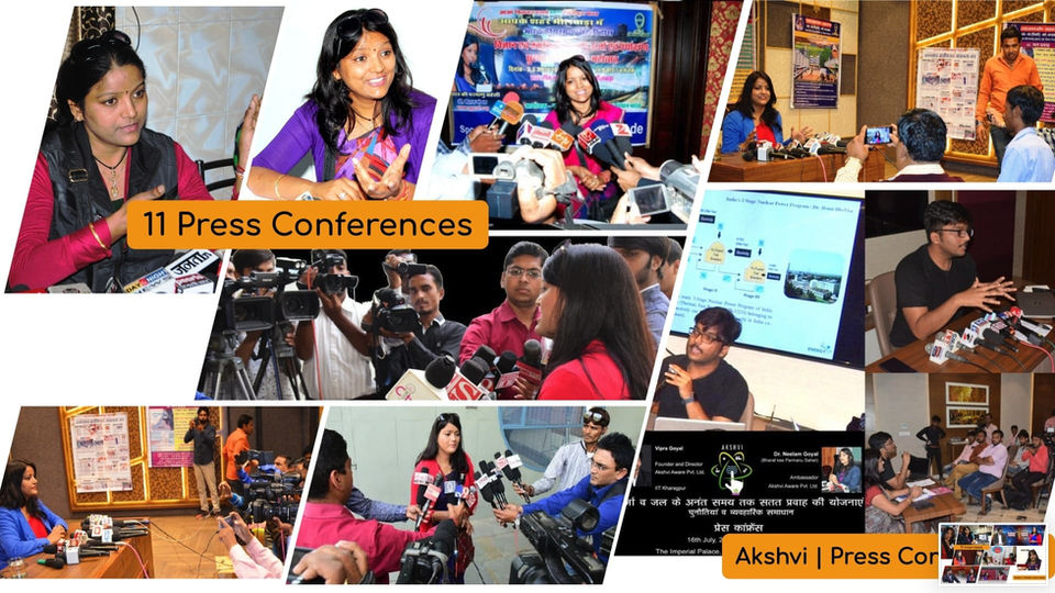 Vipra Goyal's mother, Dr. Neelam Goyal (Bharat kee Parmanu Saheli) organizing press conferences across India