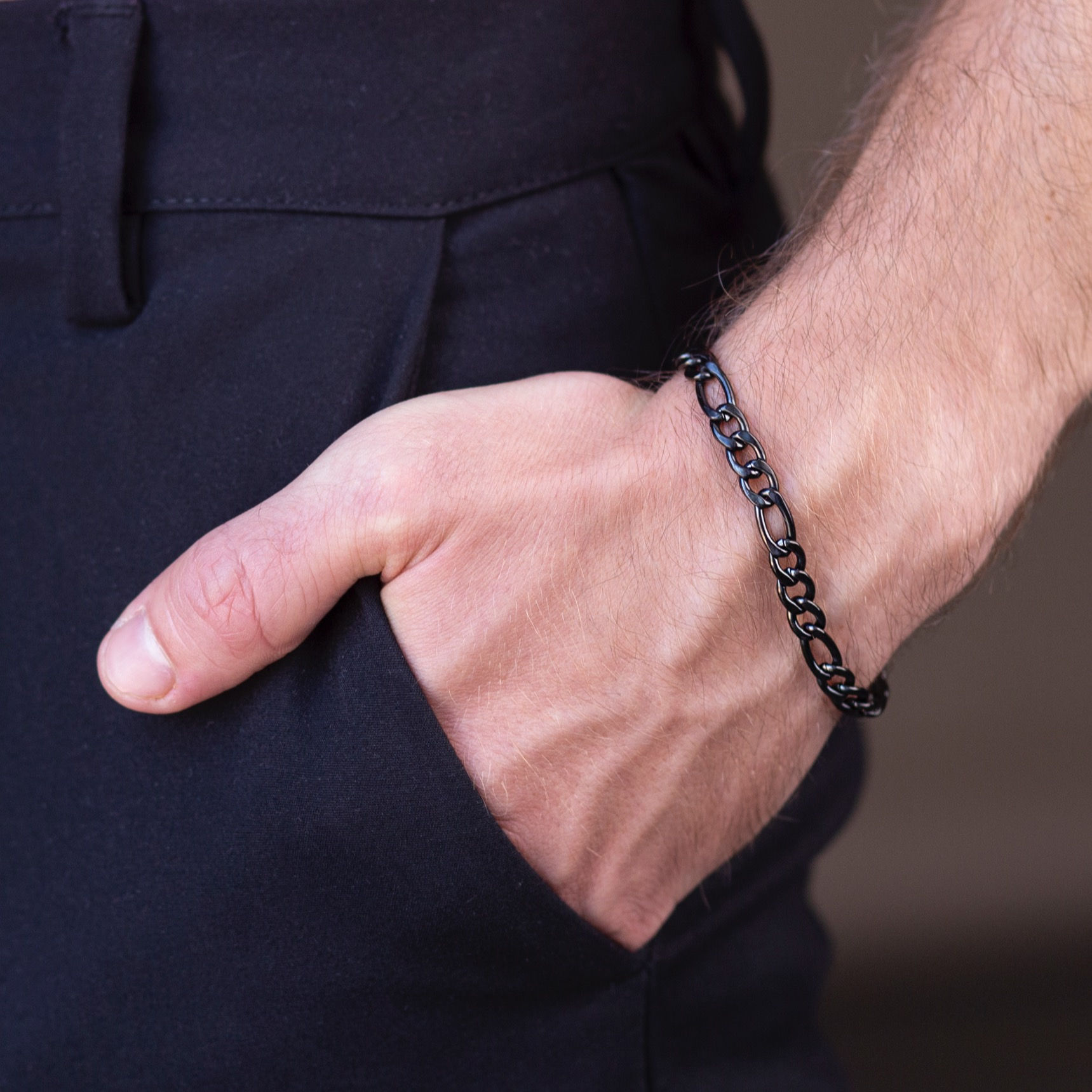 צמיד גורמט שחור לגבר - אבלון