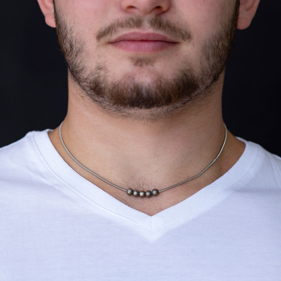 תכשיטי חרוזים, שרשראות חרוזים, שרשראות מתכת, תכשיטים לגבר, שרשרת מתכת וחרוזים לגבר