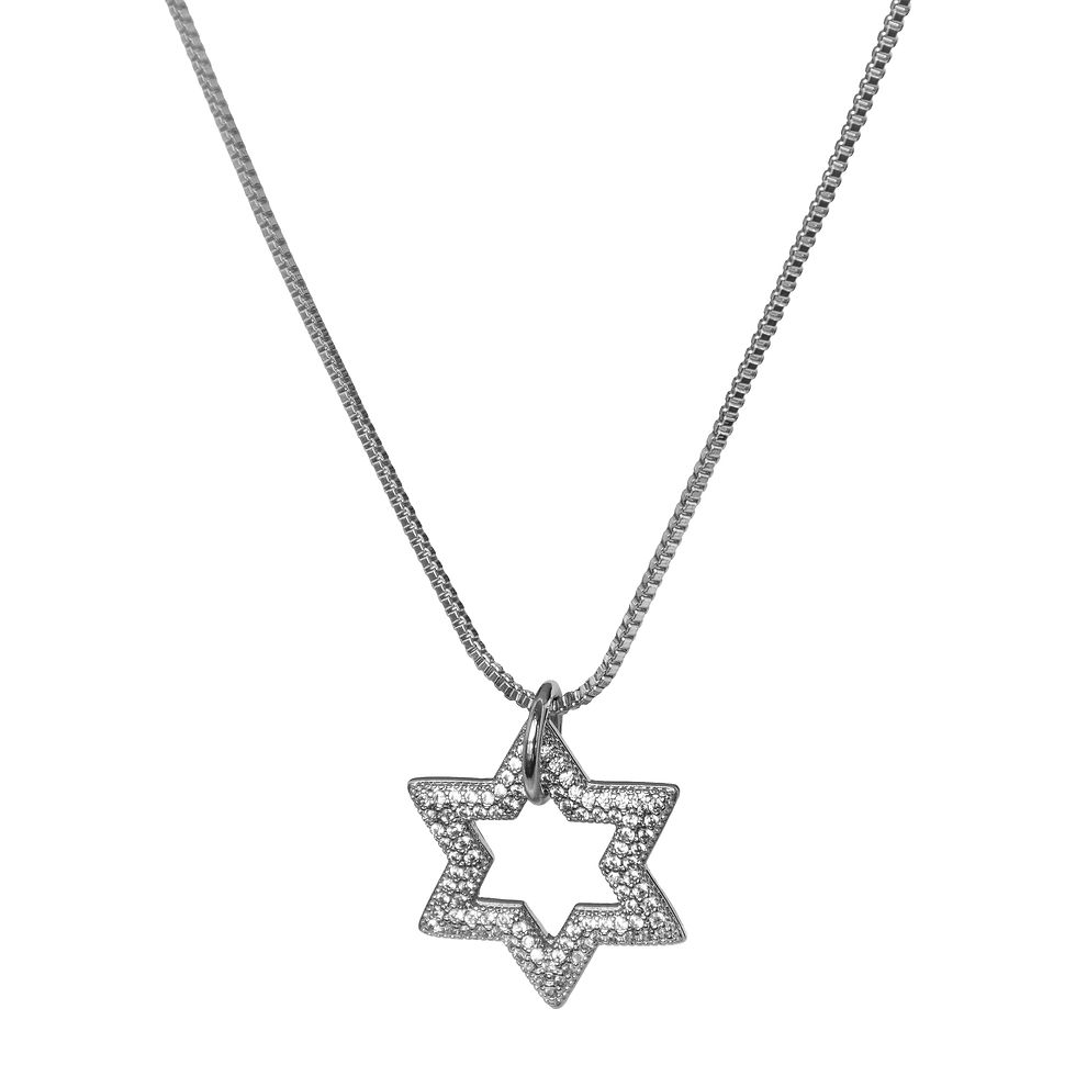 תמונה ממוזערת: שרשרת ״מגן דוד״ משובץ כסוף - עם תליון מגן דוד | By Magoo