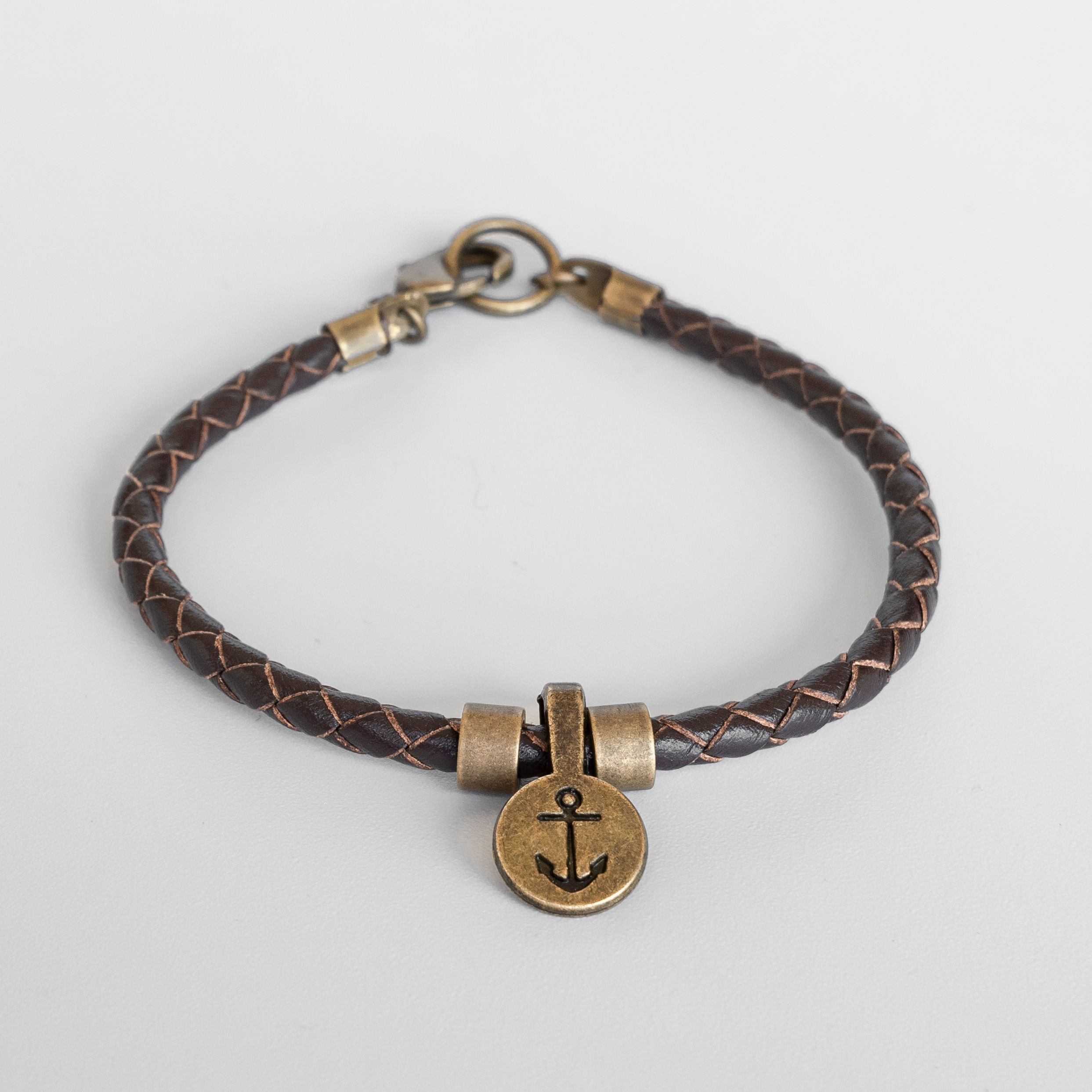 צמיד עור חום לגבר, צמיד עם עוגן לגבר, צמיד חום לגברת למידי גבר, צמידים לגברים,