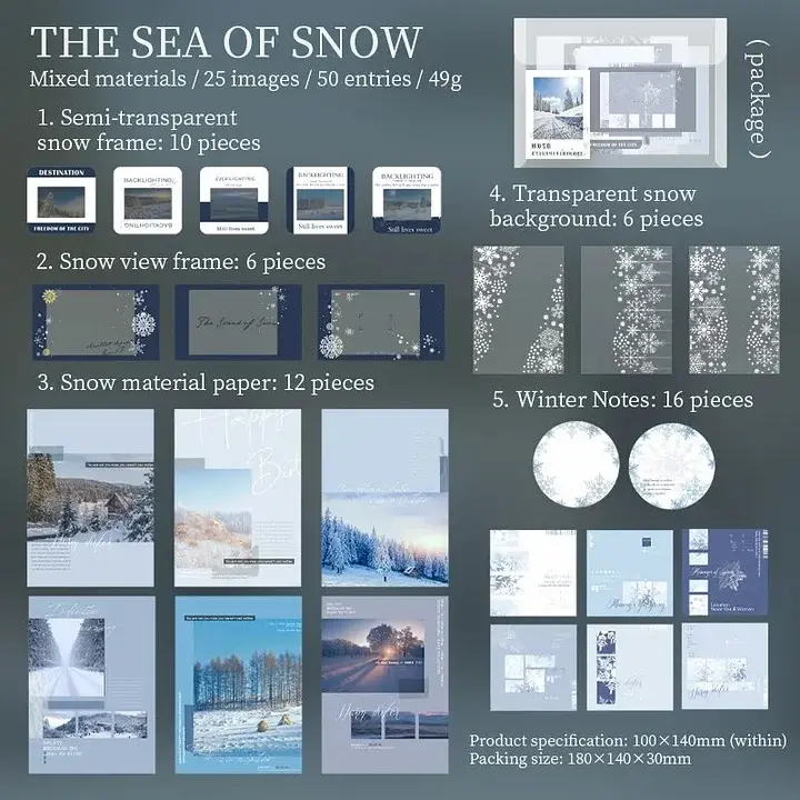 Thumbnail: 50 PCS SUMMER WINTER FLOWER SERIES MATERIAL DECO