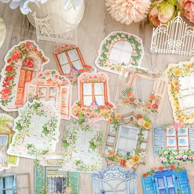 Thumbnail: 10 PCS FLOWER WALL SERIES WINDOW STICKER