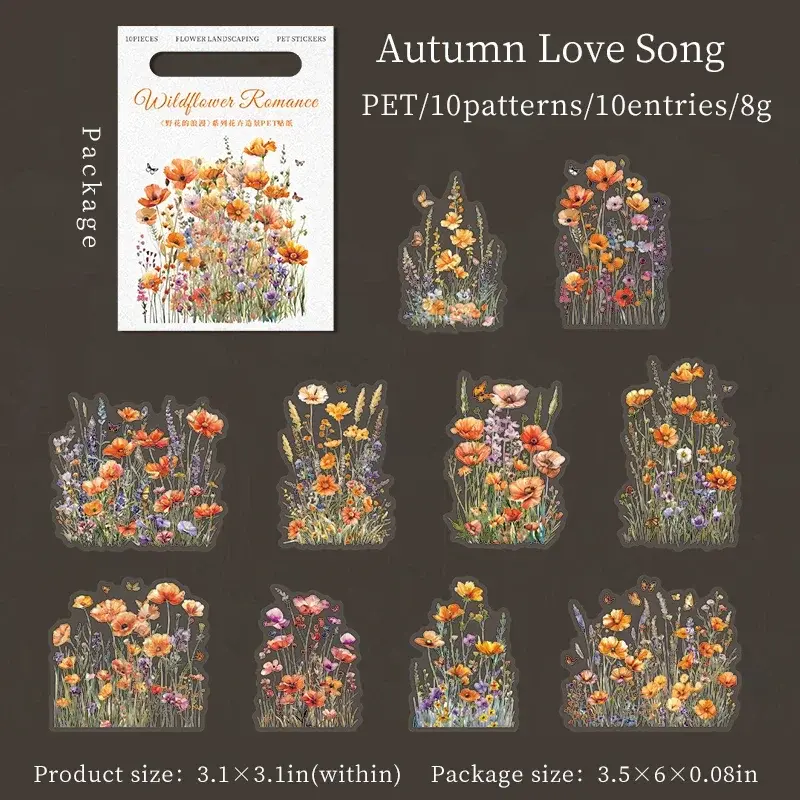 Thumbnail: 10 PCS ROMANTIC SERIES OF WILDFLOWER STICKER