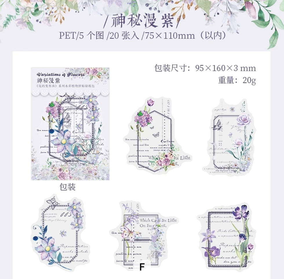 Thumbnail: 20 PCS FLOWER COLLAGE BORDER STICKER