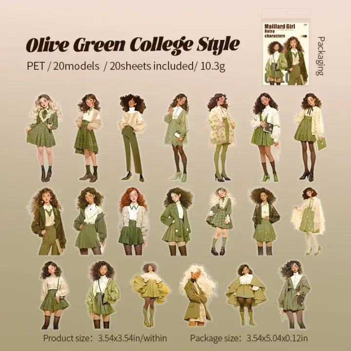 Thumbnail: 20 PCS MAILLARD RETRO SERIES GIRLS STICKERS