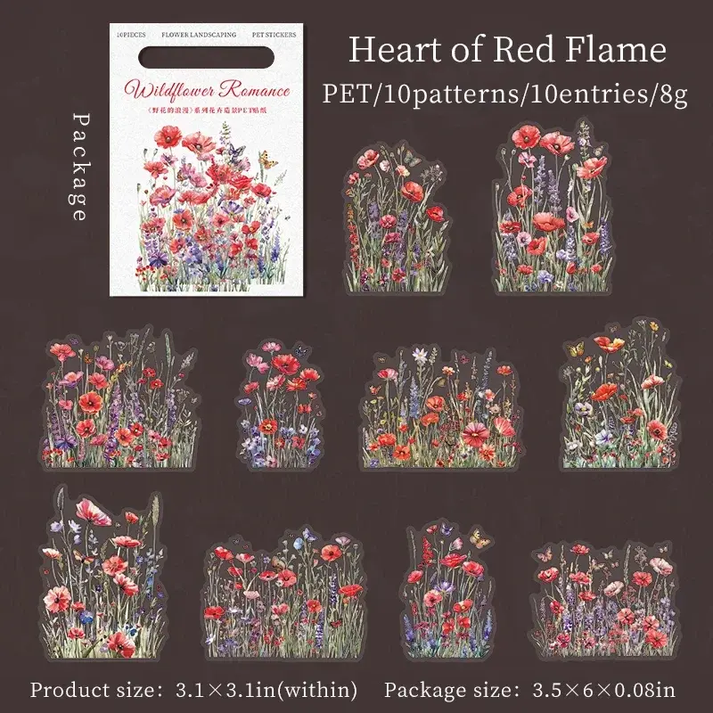 Thumbnail: 10 PCS ROMANTIC SERIES OF WILDFLOWER STICKER