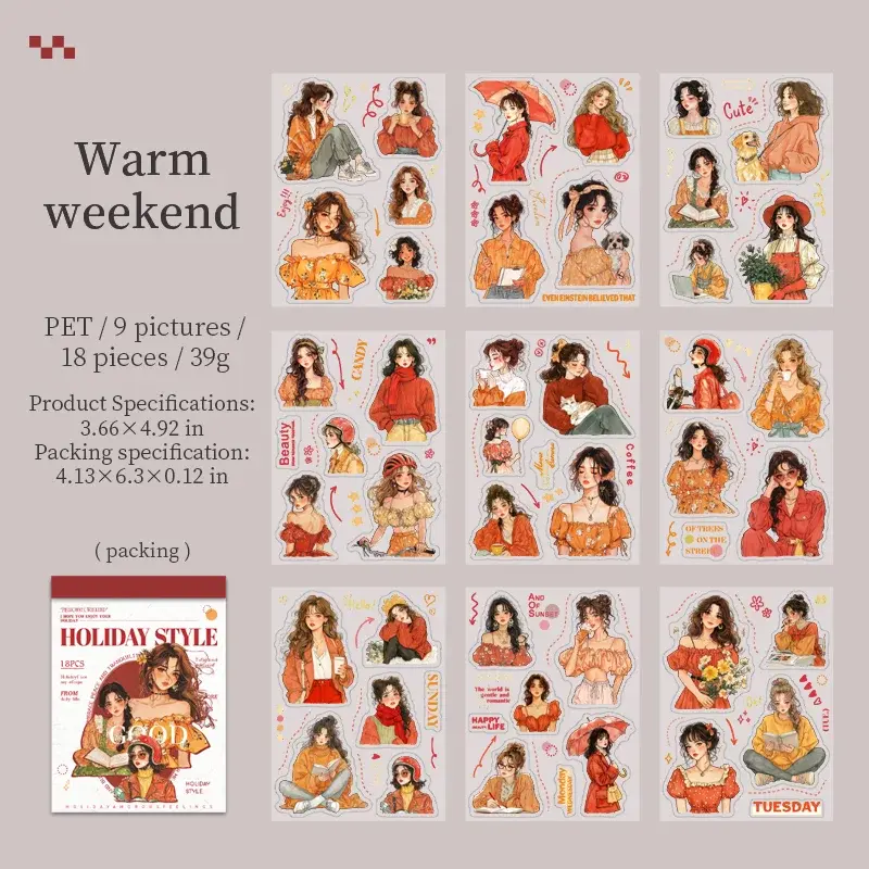 Thumbnail: 18 PCS HOLIDAY STYLE SERIES CHARACTER STICKERS