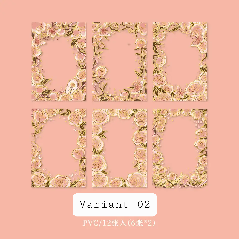 Thumbnail: 12 PCS ROSE ARTISTIC BORDER DECO STICKER