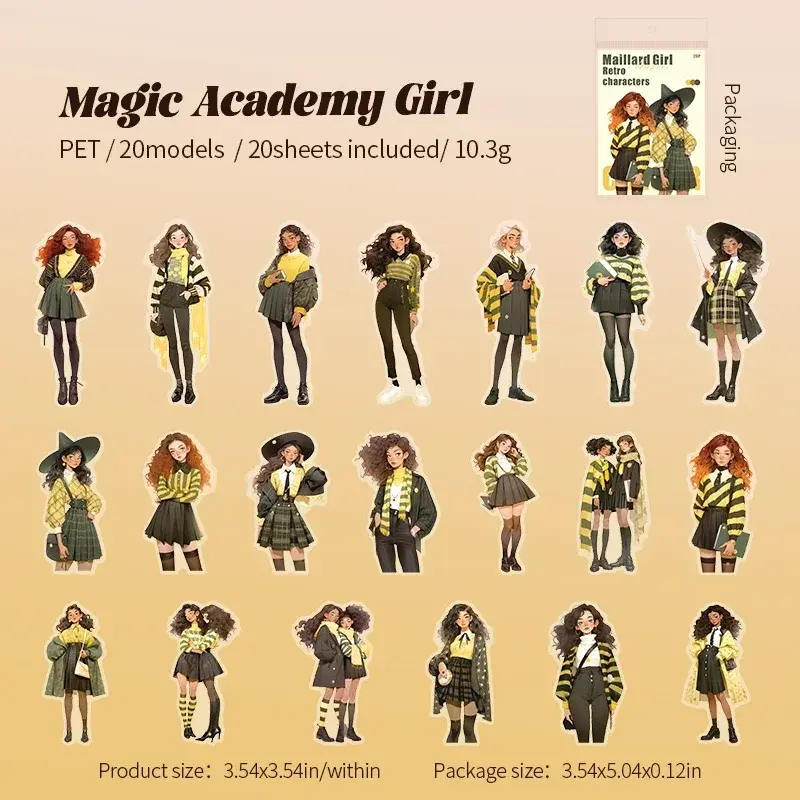 Thumbnail: 20 PCS MAILLARD RETRO SERIES GIRLS STICKERS