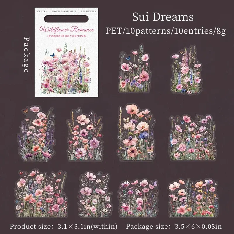 Thumbnail: 10 PCS ROMANTIC SERIES OF WILDFLOWER STICKER