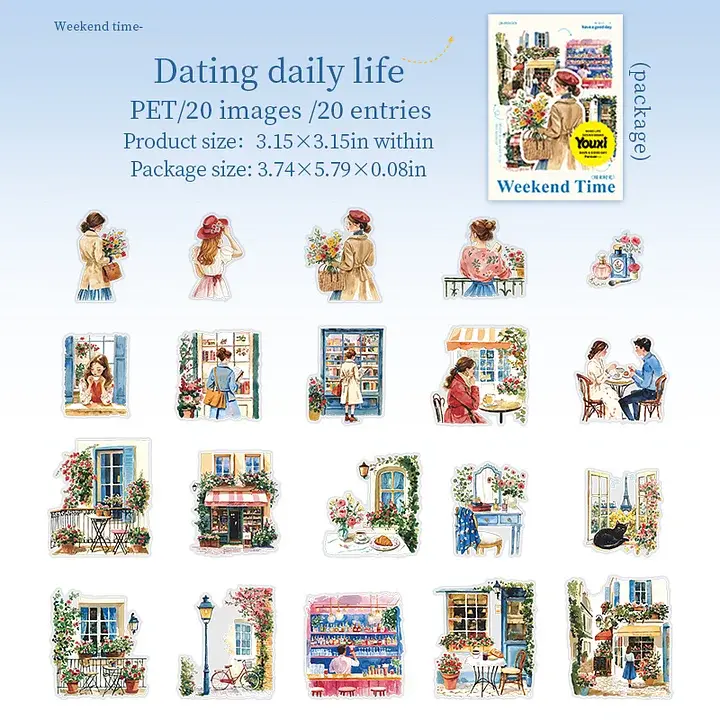 Thumbnail: 20 PCS WEEKEND TIME SERIES CHARACTER  SCENERY STICKER