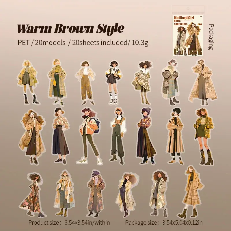 Thumbnail: 20 PCS MAILLARD RETRO SERIES GIRLS STICKERS