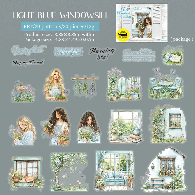 Thumbnail: 20 PCS OUTSIDE THE WINDOW SILL GIRLS STICKERS