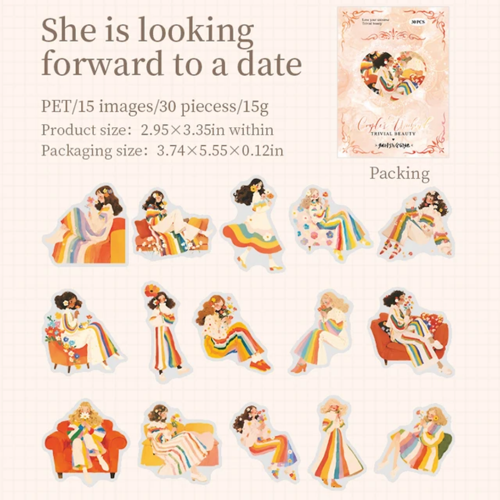 Thumbnail: 30 PCS COUPLE THEME CHARACTER STICKER