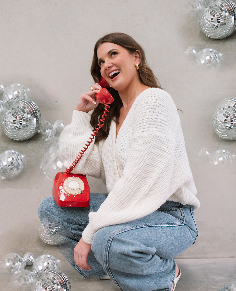 Person sitting with disco balls and pink accessories promoting upcoming magnet release