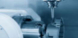 The 4-axis machining center cutting the aluminum gear housing parts by solid ball end mil