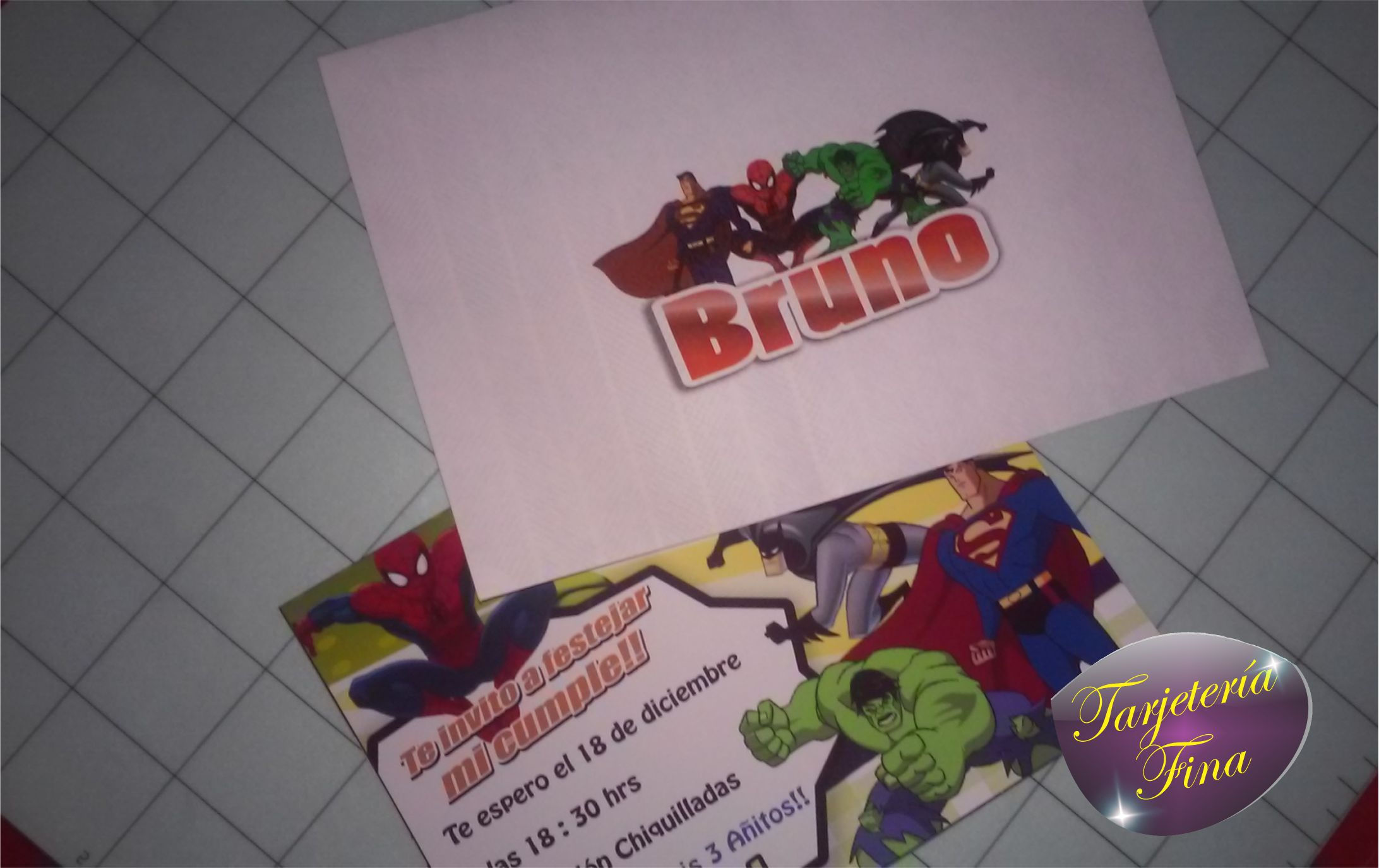 Invitacion infantil con sobre