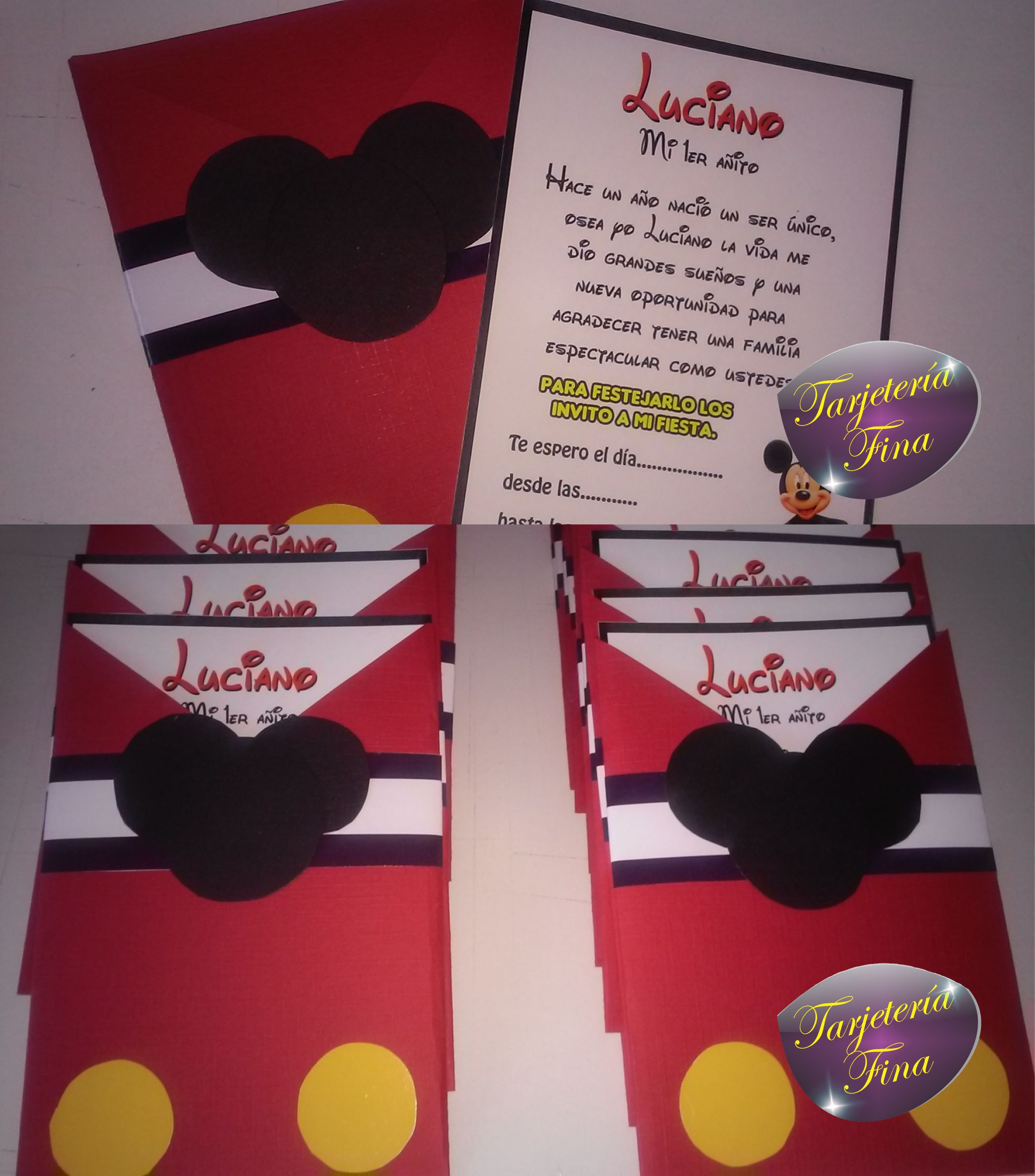 Invitacion infantil Mikey y Minie