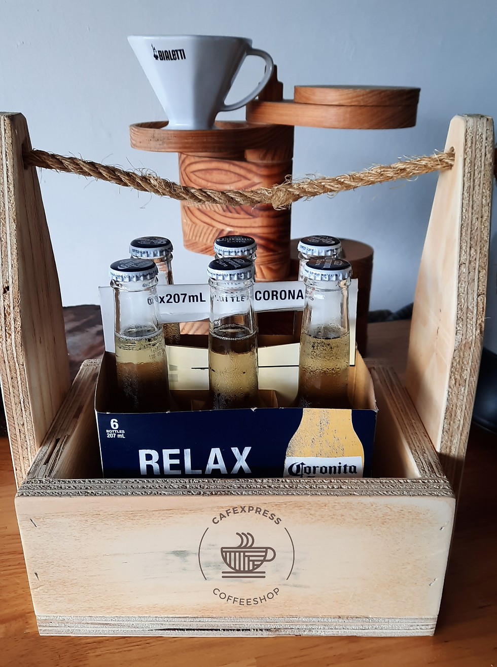 Miniatura: WOOD BOTTLE CADDY