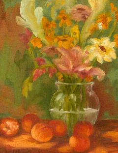 Summer Peaches, Patricia Corbett, Oil, 1